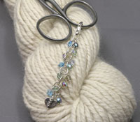 Glitter Blues Heart Fob