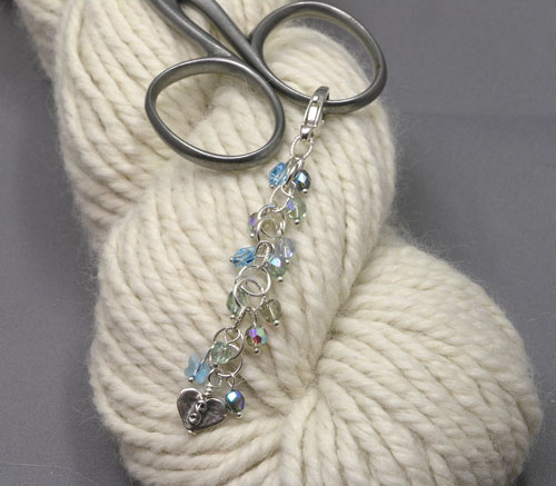 Glitter Blues Heart Fob